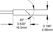 5mm 45° Dimensions